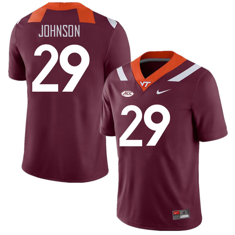Men #29 Nyke Johnson Virginia Tech Hokies College Football Jerseys Stitched Sale-Maroon - Click Image to Close